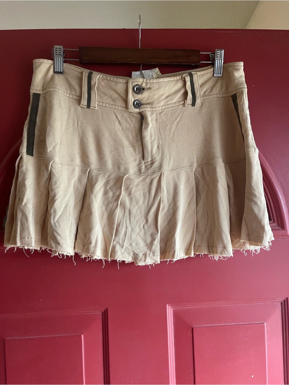 DA-NANG vintage light mustard yellow 100% SILK  Mini Skirt cross posted